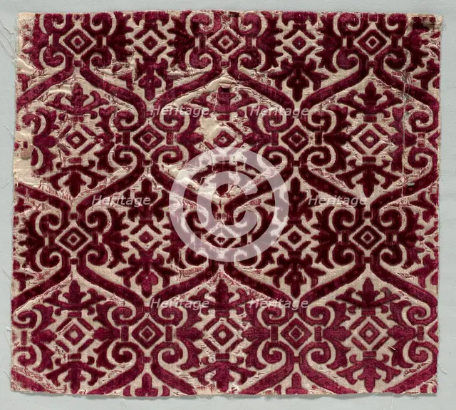 Velvet Brocaded Textile, late 1500s. Creator: Unknown.