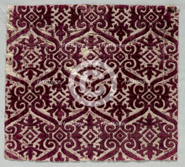 Velvet Brocaded Textile, late 1500s. Creator: Unknown.