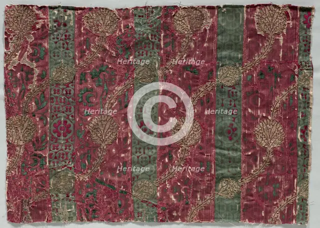 Velvet Fragment, 1400-1450. Creator: Unknown.