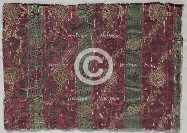 Velvet Fragment, 1400-1450. Creator: Unknown.