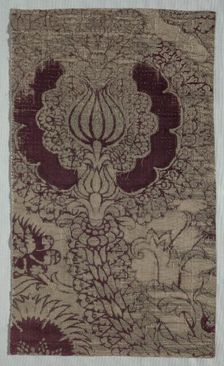 Velvet Fragment, 1400s. Creator: Unknown