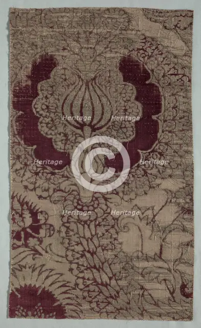 Velvet Fragment, 1400s. Creator: Unknown.