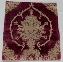 Velvet Fragment, 1400s. Creator: Unknown