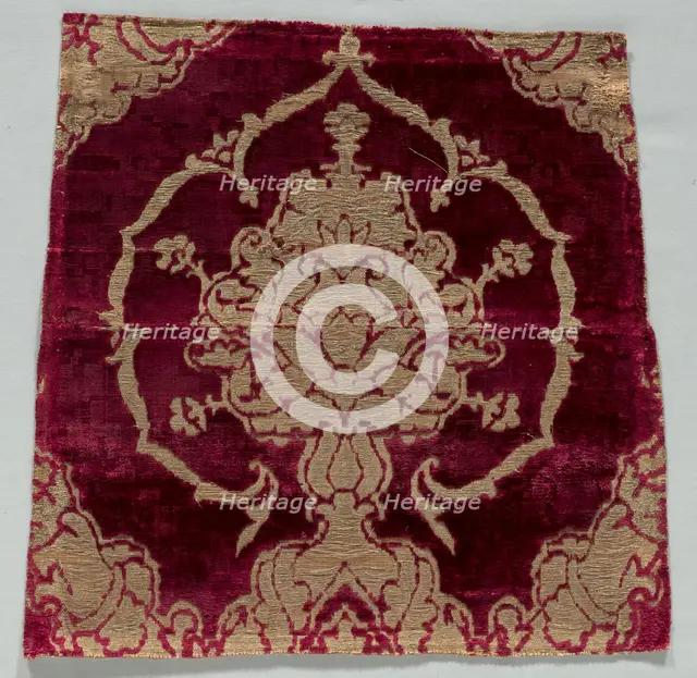 Velvet Fragment, 1400s. Creator: Unknown.