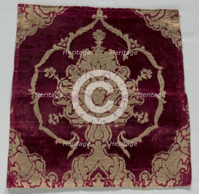 Velvet Fragment, 1400s. Creator: Unknown.