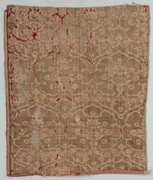 Velvet Fragment, 1400s. Creator: Unknown