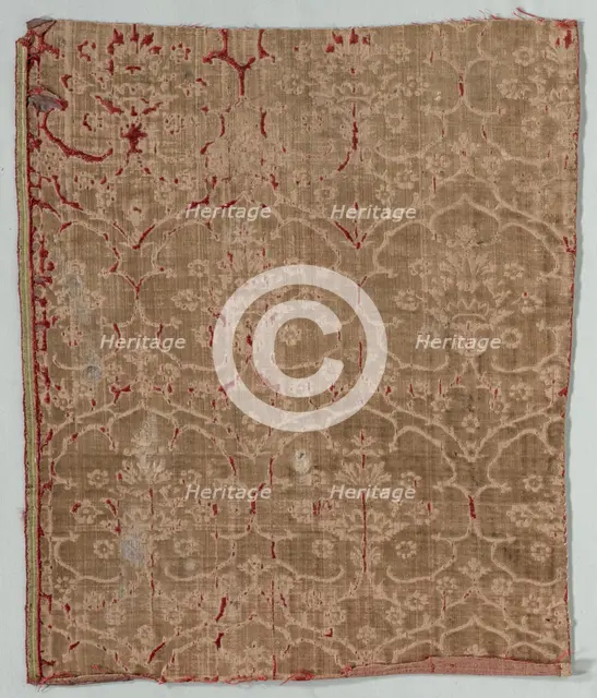 Velvet Fragment, 1400s. Creator: Unknown.