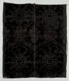 Velvet Fragment, 1400s. Creator: Unknown