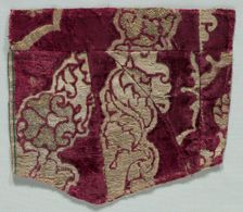 Velvet Fragment, 1400s. Creator: Unknown