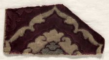 Velvet Fragment, 1400s. Creator: Unknown