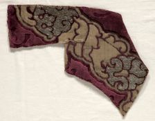 Velvet Fragment, 1400s. Creator: Unknown