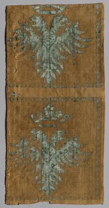 Velvet Fragment, 1400s. Creator: Unknown