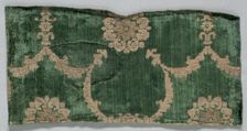 Velvet Fragment, 1400s. Creator: Unknown