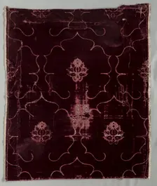 Velvet Fragment, 1400s. Creator: Unknown
