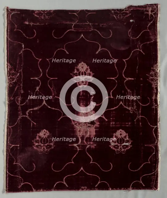 Velvet Fragment, 1400s. Creator: Unknown.