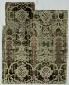 Velvet Fragment, 1400s. Creator: Unknown