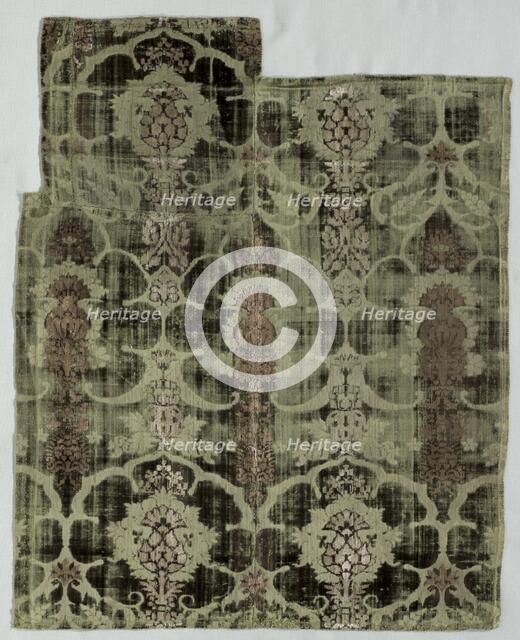 Velvet Fragment, 1400s. Creator: Unknown.