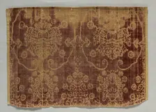 Velvet Fragment, 1400s. Creator: Unknown