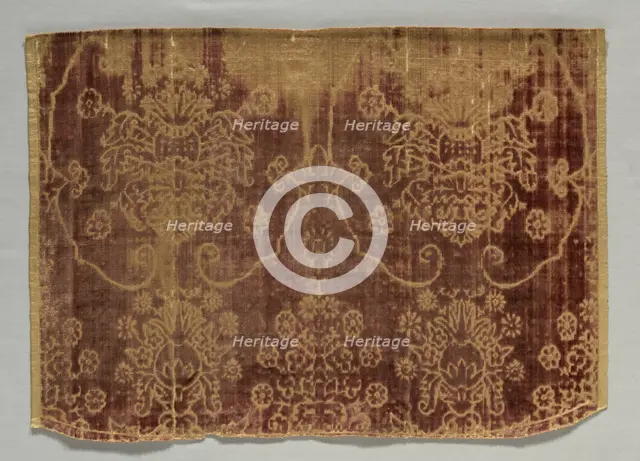 Velvet Fragment, 1400s. Creator: Unknown.