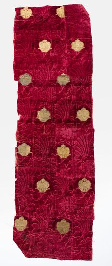 Velvet Fragment, 1400s. Creator: Unknown