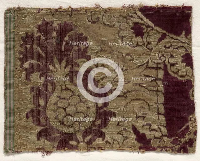 Velvet Fragment, 15th century. Creator: Unknown.