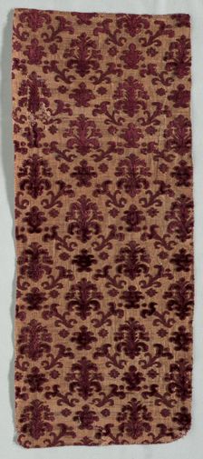 Velvet Fragment, 1600-1640. Creator: Unknown