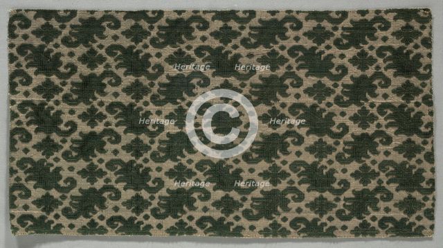 Velvet Fragment, 1600-1740. Creator: Unknown.