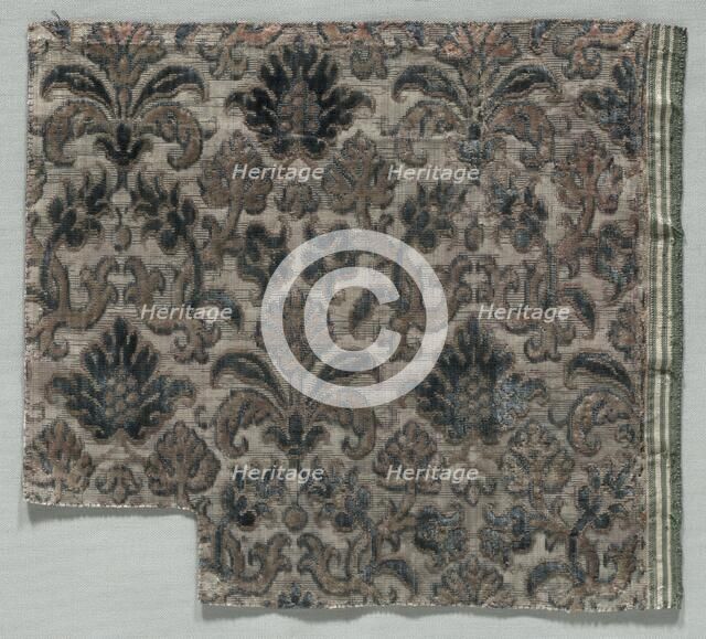 Velvet Fragment, 1600s. Creator: Unknown.