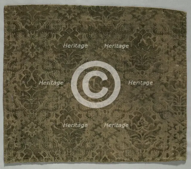 Velvet Fragment, 1600s. Creator: Unknown.