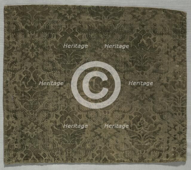 Velvet Fragment, 1600s. Creator: Unknown.