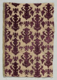 Velvet Fragment, 1600s. Creator: Unknown