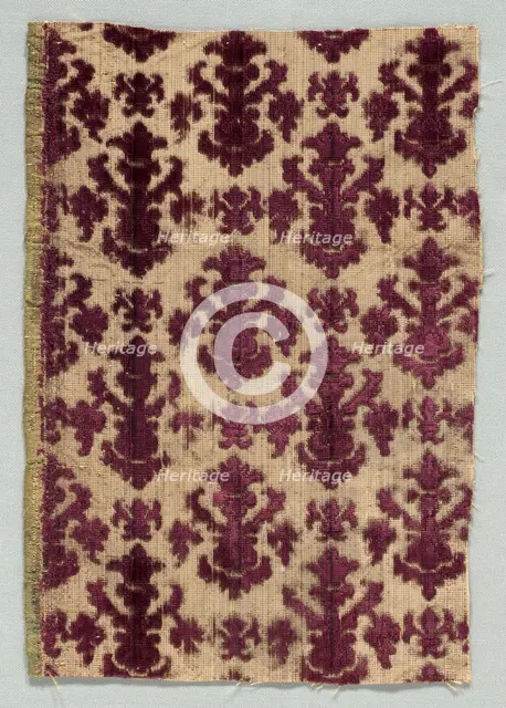 Velvet Fragment, 1600s. Creator: Unknown.