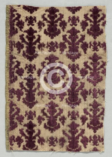 Velvet Fragment, 1600s. Creator: Unknown.
