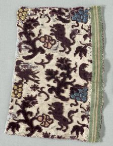 Velvet Fragment, 1600s. Creator: Unknown
