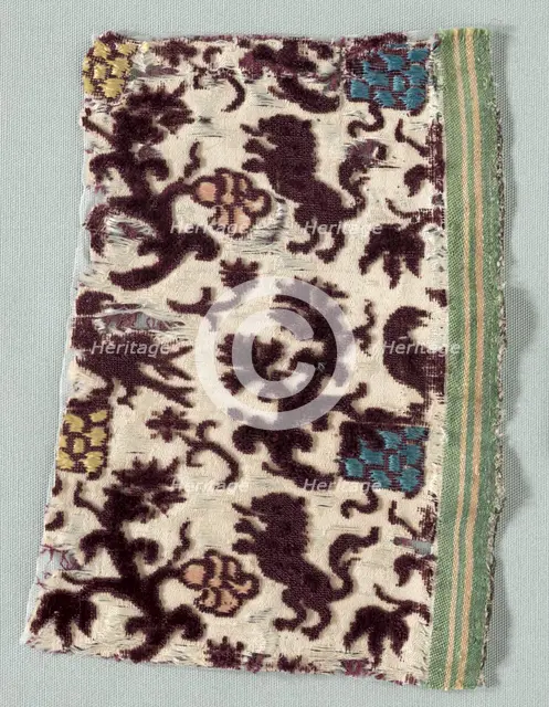 Velvet Fragment, 1600s. Creator: Unknown.