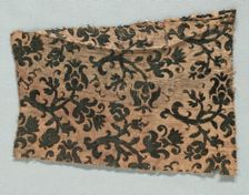 Velvet Fragment, 1600s. Creator: Unknown