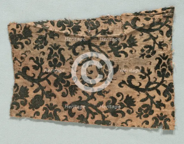 Velvet Fragment, 1600s. Creator: Unknown.