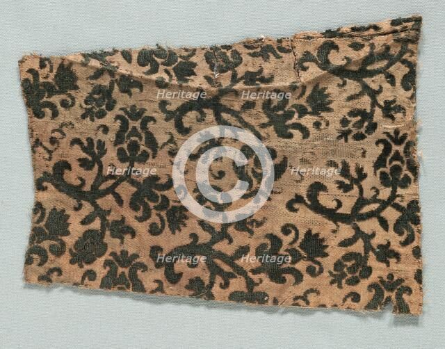 Velvet Fragment, 1600s. Creator: Unknown.