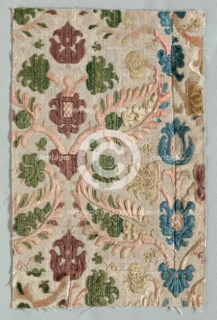 Velvet Fragment, 1600s. Creator: Unknown.