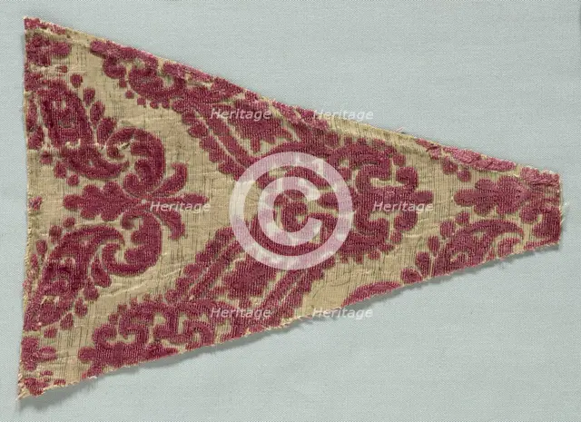 Velvet Fragment, 1650-1699. Creator: Unknown.
