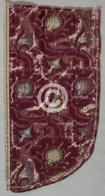 Velvet Fragment (of a Chasuble ?), 1400-1420. Creator: Unknown.