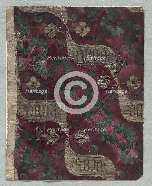Velvet Fragment, c. 1385-1402. Creator: Unknown.