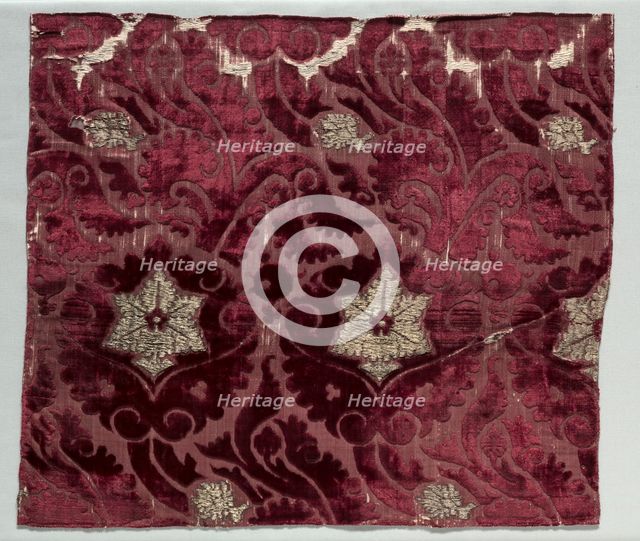 Velvet Fragment, c. 1400. Creator: Unknown.