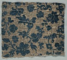 Velvet Fragment, c. 1700. Creator: Unknown