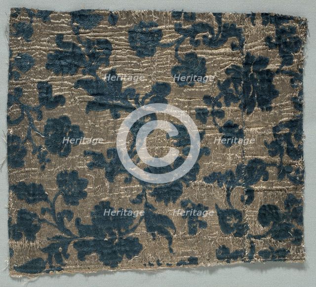 Velvet Fragment, c. 1700. Creator: Unknown.