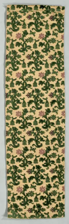 Velvet Fragment, early 1600s. Creator: Unknown