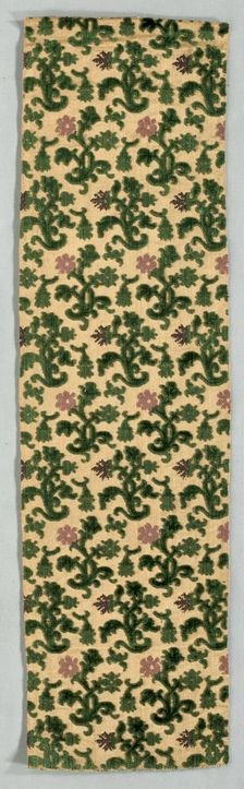 Velvet Fragment, early 1600s. Creator: Unknown