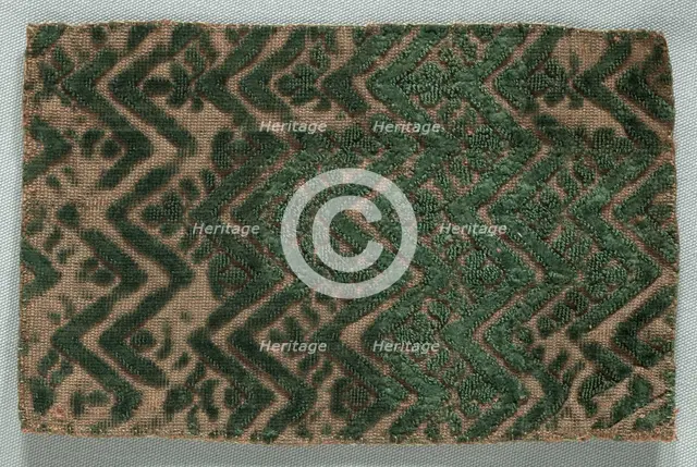 Velvet Fragment, late 1500s - 1600s. Creator: Unknown.