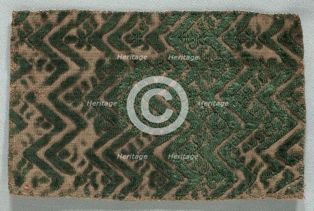 Velvet Fragment, late 1500s - 1600s. Creator: Unknown.