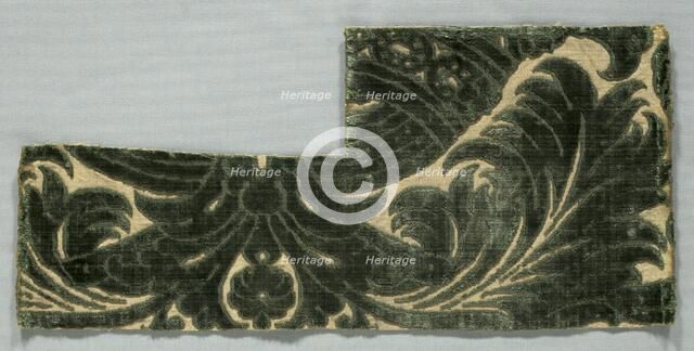 Velvet Fragment, late 1600s. Creator: Unknown.